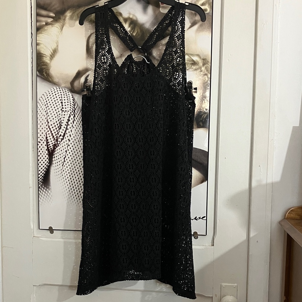 Elegant Black Lace Sleepwear/cover up/beach wear